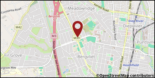 a map with a pin at -34.04070,18.45039